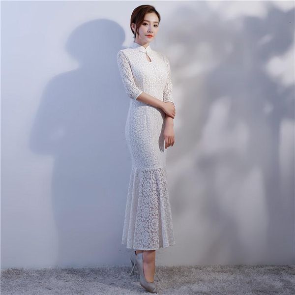 Ethnic Clothing white color Cheongsam long section lace dress summer short-sleeved sexy fashion elegant Chinese green wholesale EU0C, Red
Ethnic Clothing white color Cheongsam long section lace dress summer short-sleeved sexy fashion elegant Chinese green wholesale EU0C, Red