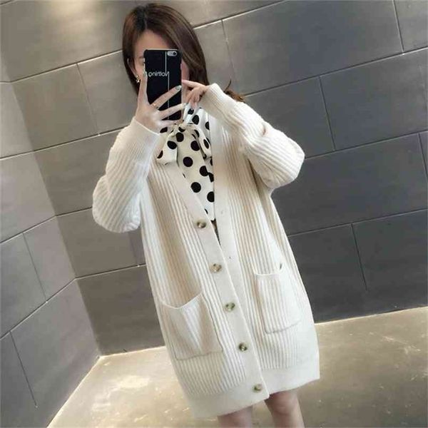 women's knitwear thick jacket fall oversized loose korean style single breasted winter cardigan sweater ropa mujer 210914, White;black
women's knitwear thick jacket fall oversized loose korean style single breasted winter cardigan sweater ropa mujer 210914, White;black