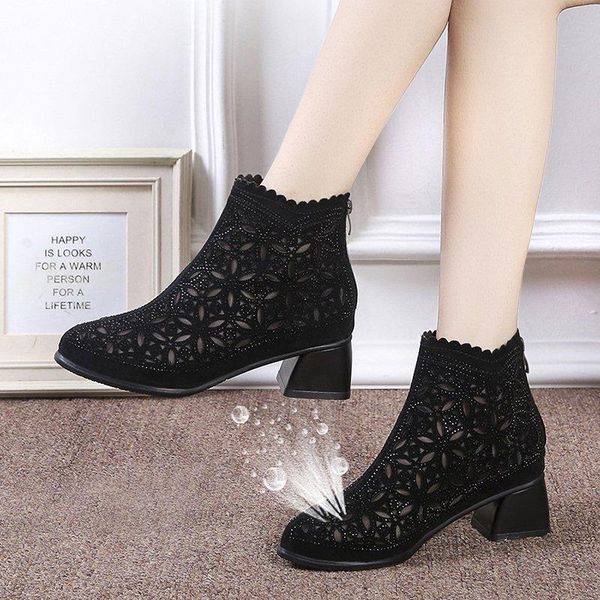 sandals 2021 fashion women rhinestones gauze summer mesh boots leather hollow thick heels women's shoes, Black
sandals 2021 fashion women rhinestones gauze summer mesh boots leather hollow thick heels women's shoes, Black