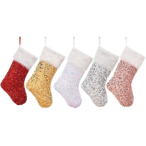 christmas decorations 5 pcs sequin stockings - home year fireplace candy gift bag tree decoration
christmas decorations 5 pcs sequin stockings - home year fireplace candy gift bag tree decoration