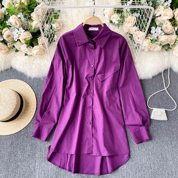 women's blouses & shirts spring fashion big pocket loose shirt long-sleeved solid color casual blouse clothings q813 krxe, White
women's blouses & shirts spring fashion big pocket loose shirt long-sleeved solid color casual blouse clothings q813 krxe, White