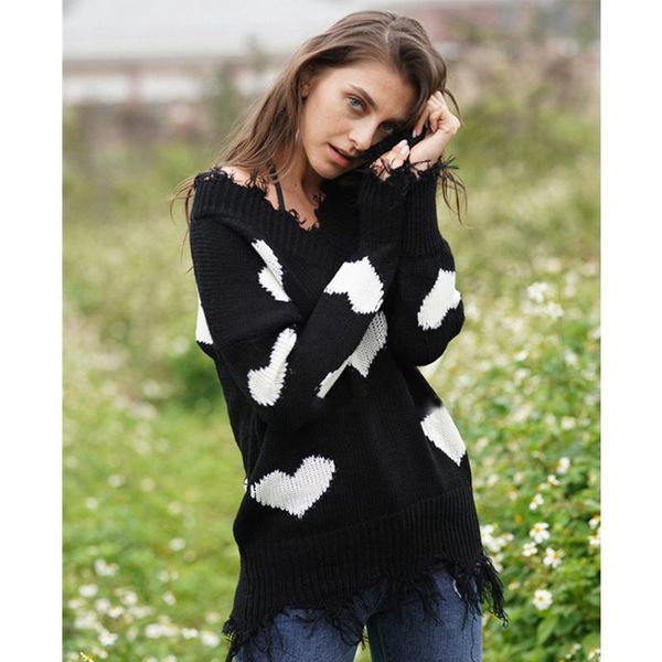 women's sweaters liva girl 2021 autumn and winter sweater v-neck loose women casual love print, White;black
women's sweaters liva girl 2021 autumn and winter sweater v-neck loose women casual love print, White;black