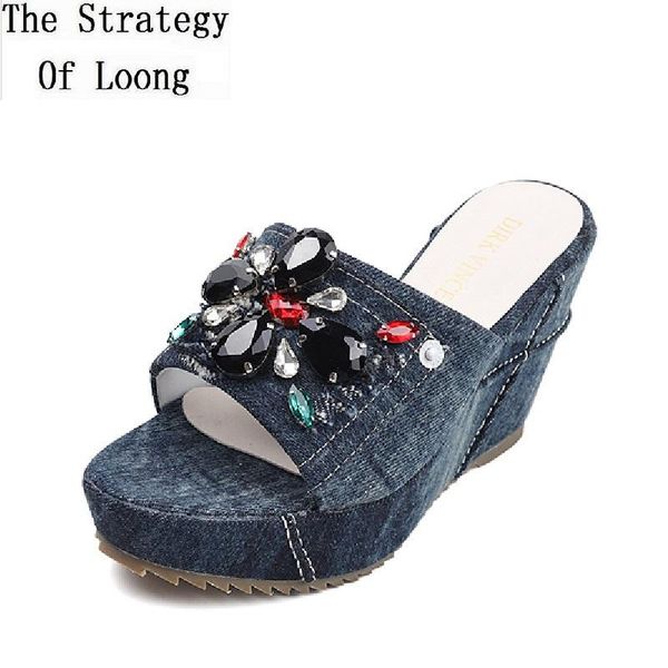 summer fashion internal celebrity crystal flowers platform wedges heels peep toe sewing denim women gladiator sandals 200824 slippers, Black
summer fashion internal celebrity crystal flowers platform wedges heels peep toe sewing denim women gladiator sandals 200824 slippers, Black