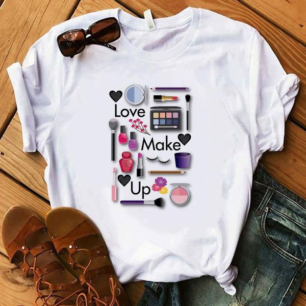 women's t-shirt fashion makeup nail polish print short-sleeved oversized summer clothing modal white o-neck tshirts
women's t-shirt fashion makeup nail polish print short-sleeved oversized summer clothing modal white o-neck tshirts