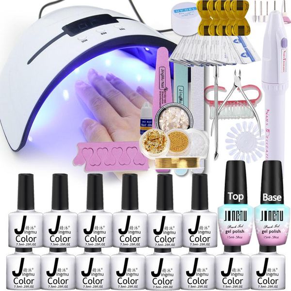 nail set 14 color gel varnish polish manicure with 36w uv led lamp drill machine kit tools art kits
nail set 14 color gel varnish polish manicure with 36w uv led lamp drill machine kit tools art kits