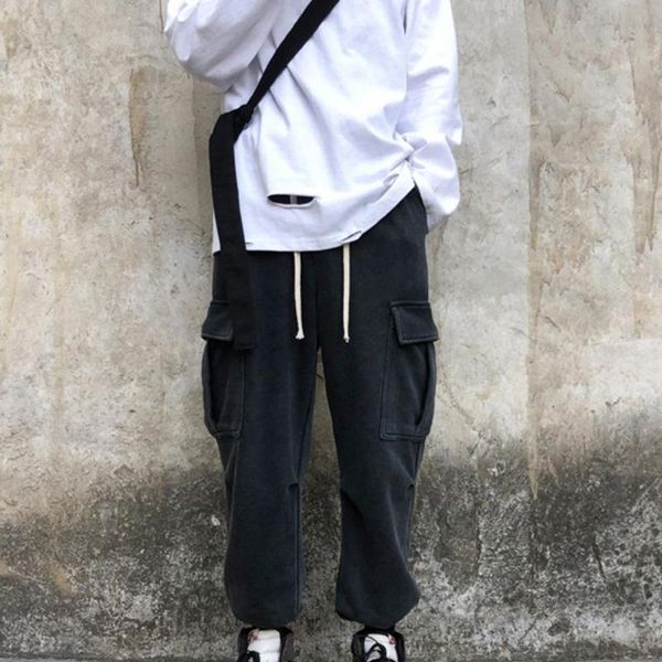 men's pants solid color drawstring pockets ankle tied sweatpants breathable soft casual long trousers for autumn winter, Black
men's pants solid color drawstring pockets ankle tied sweatpants breathable soft casual long trousers for autumn winter, Black