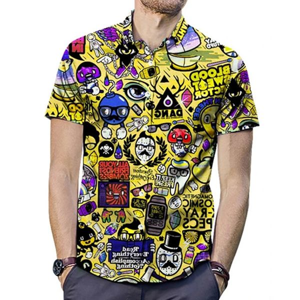 men's shirts summer street 3d printed shirt cartoon graffiti short sleeve, White;black
men's shirts summer street 3d printed shirt cartoon graffiti short sleeve, White;black