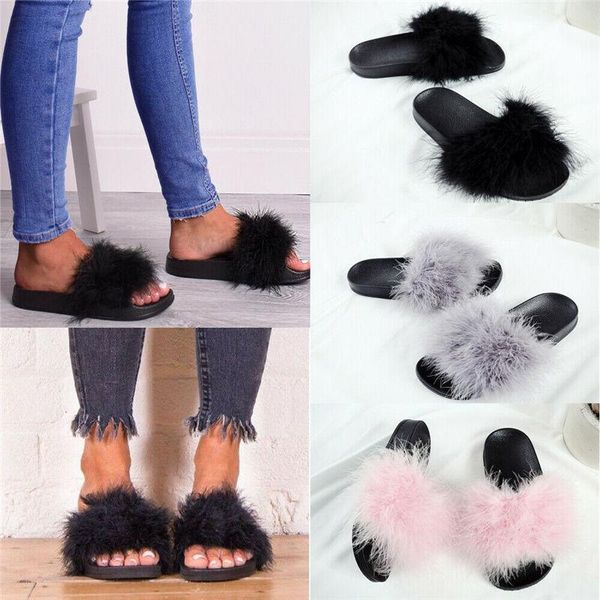 fashion fur hair slippers flip flops for all season indoor outdoor beach slides slip on shoes women, Black
fashion fur hair slippers flip flops for all season indoor outdoor beach slides slip on shoes women, Black