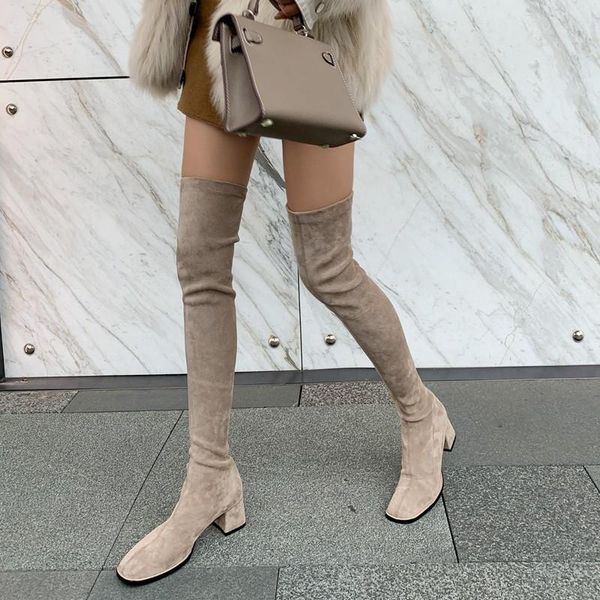 boots luxury women over the knee designer thigh high long 2021 winter faux suede heels sock stretch size 42, Black
boots luxury women over the knee designer thigh high long 2021 winter faux suede heels sock stretch size 42, Black