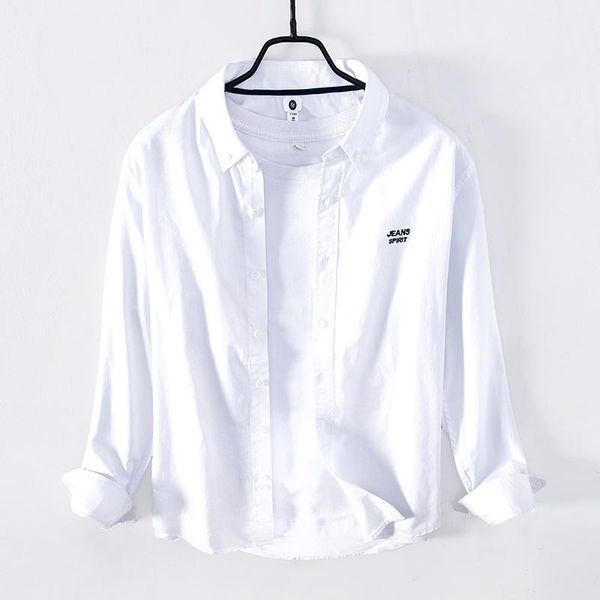 men's casual shirts autumn long sleeve for men regular button down shirt male white letter embroidery pure cotton, White;black
men's casual shirts autumn long sleeve for men regular button down shirt male white letter embroidery pure cotton, White;black