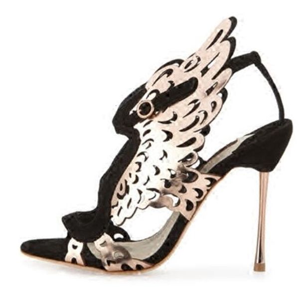 sandal arrivals summer designer laser-cut bomb wing evangeline gold sandals metal shoes party women leap peep toe, Black
sandal arrivals summer designer laser-cut bomb wing evangeline gold sandals metal shoes party women leap peep toe, Black