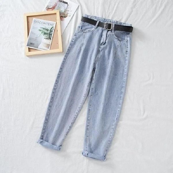 women's jeans korean mom jean vintage female denim trousers plus size pantalon with belt high waist women harem pants loose casual, Blue
women's jeans korean mom jean vintage female denim trousers plus size pantalon with belt high waist women harem pants loose casual, Blue