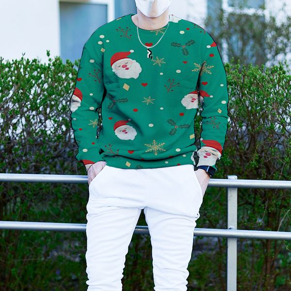 men's christmas 3d printing long sleeve hoodless sweater santa head pattern clothing, White;black
men's christmas 3d printing long sleeve hoodless sweater santa head pattern clothing, White;black