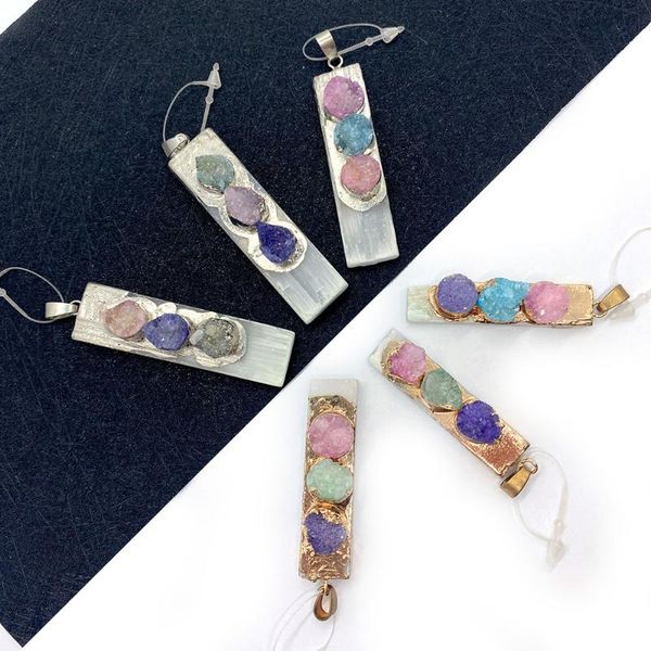 charms natural stone crystal pendant rectangular shape exquisite charm physiotherapy diy making necklace bracelet accessories, Bronze;silver
charms natural stone crystal pendant rectangular shape exquisite charm physiotherapy diy making necklace bracelet accessories, Bronze;silver