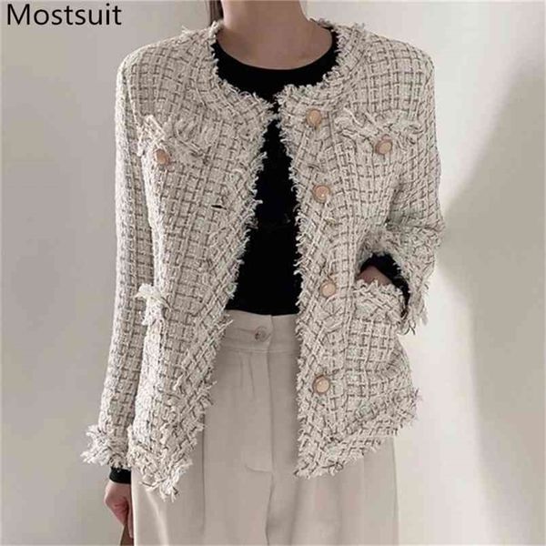 vintage elegant tweed women coats jackets autumn winter long sleeve o-neck single-breasted pockets ladies korean 210513, Black;brown
vintage elegant tweed women coats jackets autumn winter long sleeve o-neck single-breasted pockets ladies korean 210513, Black;brown