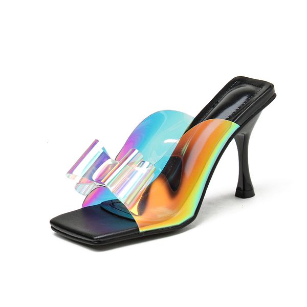 sandals colorful pvc transparent bowtie womens slippers elegant square toe sandals female stiletto heels slides women shoes f569, Black
sandals colorful pvc transparent bowtie womens slippers elegant square toe sandals female stiletto heels slides women shoes f569, Black