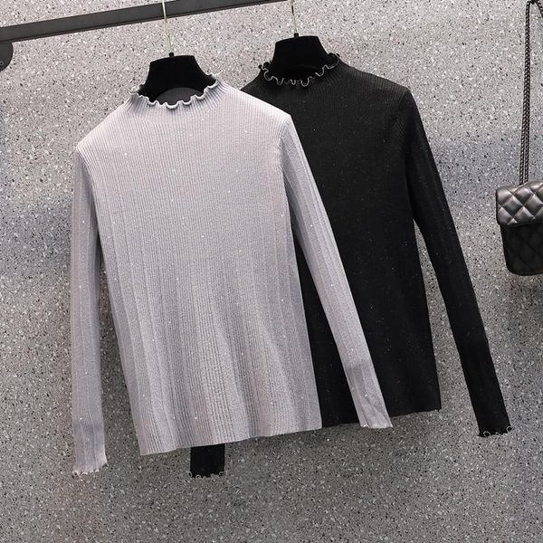 women's sweaters black grey knitted plus large size oversize korean style fashion pullovers for autumn clothing ladies sweater 2021, White;black
women's sweaters black grey knitted plus large size oversize korean style fashion pullovers for autumn clothing ladies sweater 2021, White;black