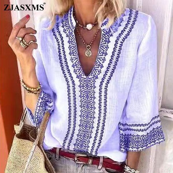 women's blouses & shirts autumn three quarter sleeve vintage blouse women deep v neck elegant office lady shirt spring patchwork lo, White
women's blouses & shirts autumn three quarter sleeve vintage blouse women deep v neck elegant office lady shirt spring patchwork lo, White