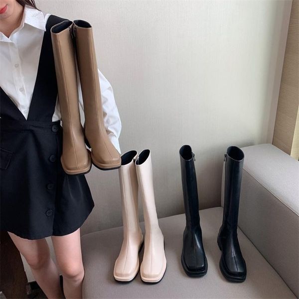 boots women's spring and autumn single korean flat head high tube below knee square knight, Black
boots women's spring and autumn single korean flat head high tube below knee square knight, Black
