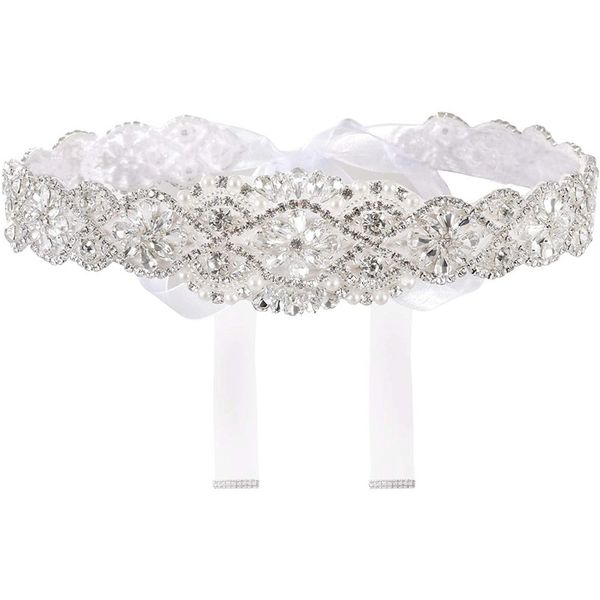 Bridal crystal strap belt, wedding decoration, White