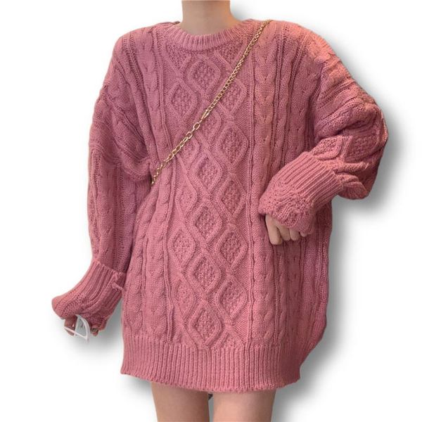 women's sweaters 2021 winter thicken warm women sweater pullovers o-neck long-sleeved solid loose female pulls outwear, White;black
women's sweaters 2021 winter thicken warm women sweater pullovers o-neck long-sleeved solid loose female pulls outwear, White;black