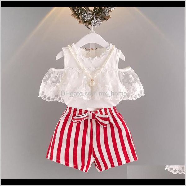 baby baby maternity drop delivery 2021 girls clothes summer sets bare shoulder lace blouse striped shorts 2pcs suits for kids childrens clot, White
baby baby maternity drop delivery 2021 girls clothes summer sets bare shoulder lace blouse striped shorts 2pcs suits for kids childrens clot, White