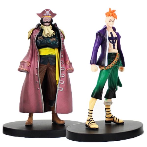2pcs/set 18cm anime op the grandline men gol d roger marco pvc action figure collectible model toy