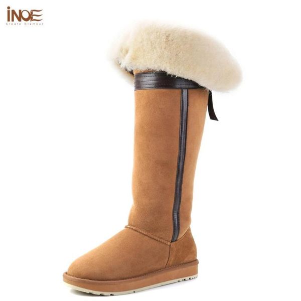 boots inoe real sheepskin leather natural sheep fur lined women fashion long winter snow bow-knot high warm shoes waterproof, Black
boots inoe real sheepskin leather natural sheep fur lined women fashion long winter snow bow-knot high warm shoes waterproof, Black