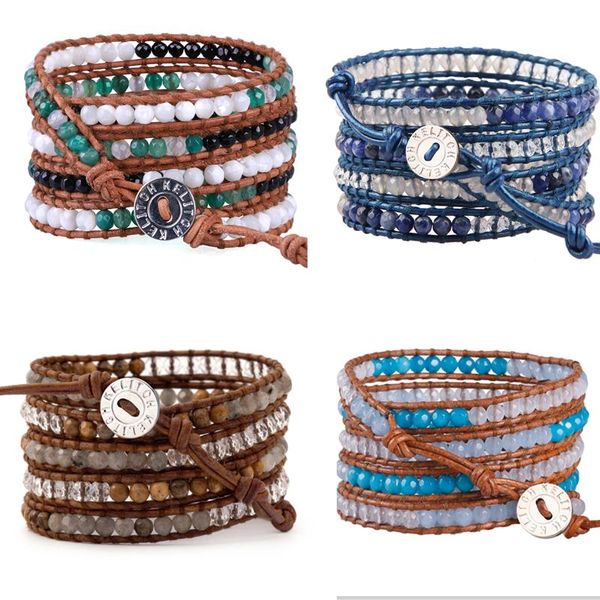 leather stone beads 5 wrap bracelets for women elegant bracelet trendy jewelry pulsera decorations girls wholesale tennis, Golden;silver
leather stone beads 5 wrap bracelets for women elegant bracelet trendy jewelry pulsera decorations girls wholesale tennis, Golden;silver