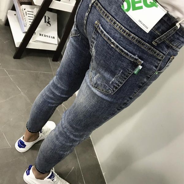 men's jeans wholesale embroidered cat whiskers scratches small feet slim men summer thin korean trendy social teenager pencil people, Blue
men's jeans wholesale embroidered cat whiskers scratches small feet slim men summer thin korean trendy social teenager pencil people, Blue