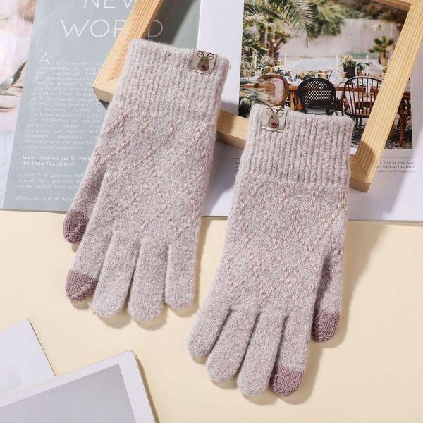 five fingers gloves winter women knitting wool lattice cute lovely sweety japanese style warm touch screen plus velvet cycling driving, Blue;gray
five fingers gloves winter women knitting wool lattice cute lovely sweety japanese style warm touch screen plus velvet cycling driving, Blue;gray