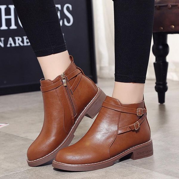 boots retro round toe womens ankle short buckle square heel fashion low vintage zipper winter big size shoes rubber, Black
boots retro round toe womens ankle short buckle square heel fashion low vintage zipper winter big size shoes rubber, Black