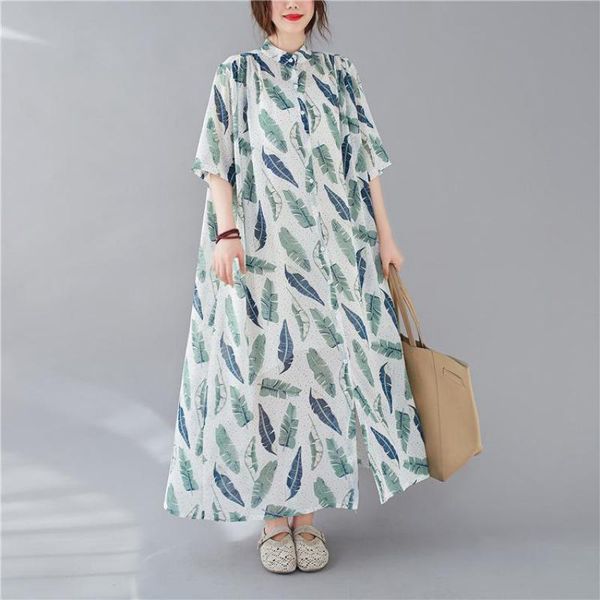johnature summer loose retro print turn-down collar single breasted shirt dress simple leisure women plus size dresses 210521, Black;gray
johnature summer loose retro print turn-down collar single breasted shirt dress simple leisure women plus size dresses 210521, Black;gray