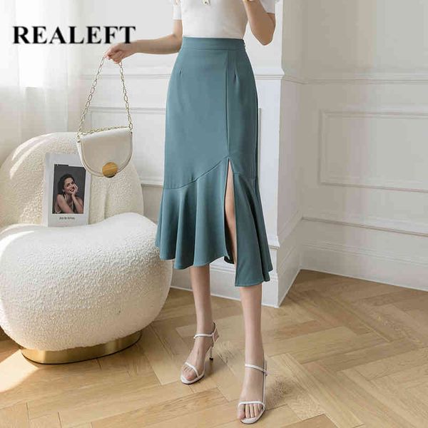 summer women's midi skirts fashion korean style high waist solid color side split ruffle fishtail ladies skirt 210428, Black
summer women's midi skirts fashion korean style high waist solid color side split ruffle fishtail ladies skirt 210428, Black