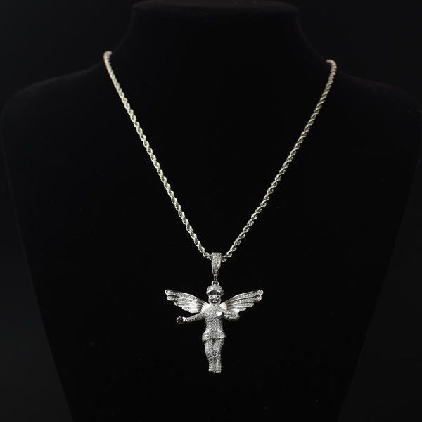 pendant necklaces zircon hand inlaid multi-color rock angel necklace hip-hop, Silver
pendant necklaces zircon hand inlaid multi-color rock angel necklace hip-hop, Silver