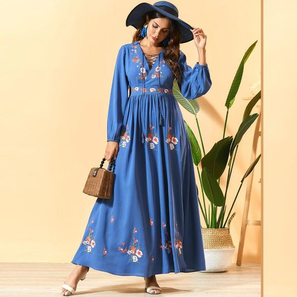 casual dresses criss cross bandage v-neck bohemian long dress chic floral embroidered sleeve slim waist maxi a line rh525, Black;gray
casual dresses criss cross bandage v-neck bohemian long dress chic floral embroidered sleeve slim waist maxi a line rh525, Black;gray
