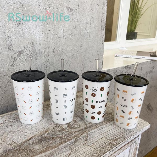 mugs cute animals ceramic drinking straw cup straight tea coffee water bottle straws reusable with lid
mugs cute animals ceramic drinking straw cup straight tea coffee water bottle straws reusable with lid