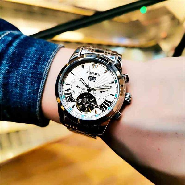oguras mechanical watch refined steel fully automatic hollow out waterproof multifunctional business luminous trend men's watch, Slivery;brown
oguras mechanical watch refined steel fully automatic hollow out waterproof multifunctional business luminous trend men's watch, Slivery;brown