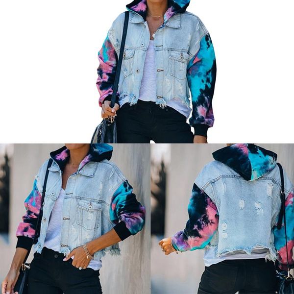 jean jacket for women loose casual hoodies coats tie dye sleeve patchwork hoodied denim female outwear women's jackets, Black;brown
jean jacket for women loose casual hoodies coats tie dye sleeve patchwork hoodied denim female outwear women's jackets, Black;brown