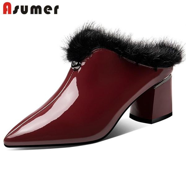 arrival winter mules shoes ladies high heel patent leather pointed toe elegant party wedding women pumps dress, Black
arrival winter mules shoes ladies high heel patent leather pointed toe elegant party wedding women pumps dress, Black