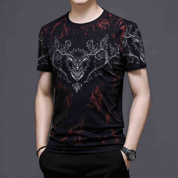 2021 round neck printed short sleeve fashion casual summer t-shirt men's, White;black
2021 round neck printed short sleeve fashion casual summer t-shirt men's, White;black