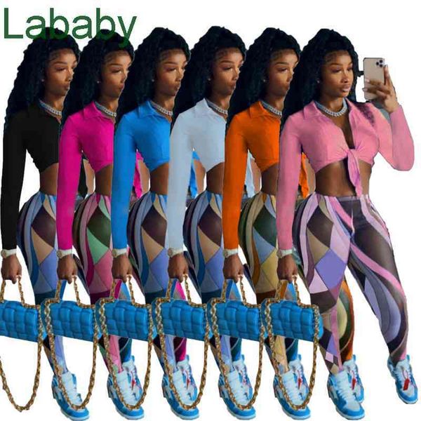 women tracksuits designer printed two piece matching long sleeve shirt turn down collar crop workout legging female clothes, Gray
women tracksuits designer printed two piece matching long sleeve shirt turn down collar crop workout legging female clothes, Gray
