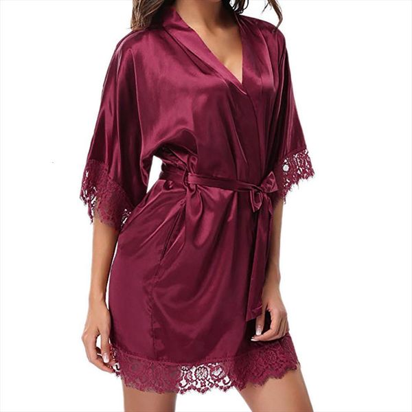 lace satin nightwear womens sleepwears lingerie pajamas suit robe night set perspective lounge bathrobe, Black;red
lace satin nightwear womens sleepwears lingerie pajamas suit robe night set perspective lounge bathrobe, Black;red