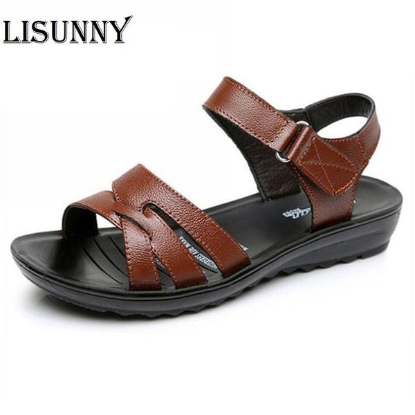 women sandals shoes 2021 classics mother genuine leather wedges solid round toe flat for woman size 35-41, Black
women sandals shoes 2021 classics mother genuine leather wedges solid round toe flat for woman size 35-41, Black