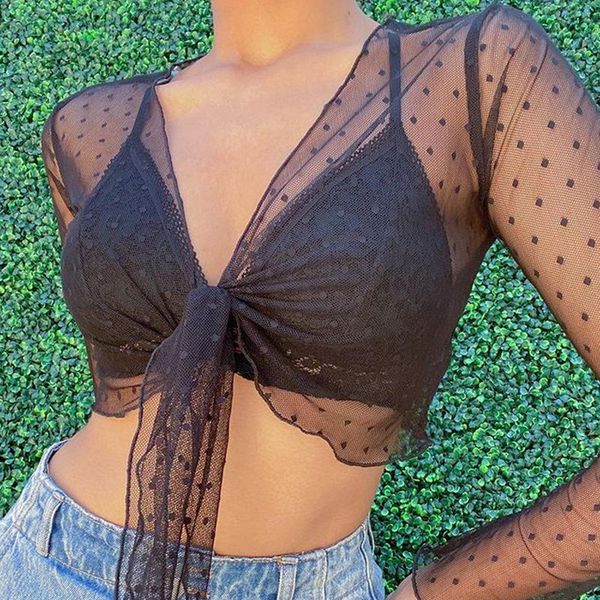 women's swimwear 2021 summer women t-shirt dot print see through bandage v neck long sleeve cover-ups swimwears pullover cardigan, White;black
women's swimwear 2021 summer women t-shirt dot print see through bandage v neck long sleeve cover-ups swimwears pullover cardigan, White;black