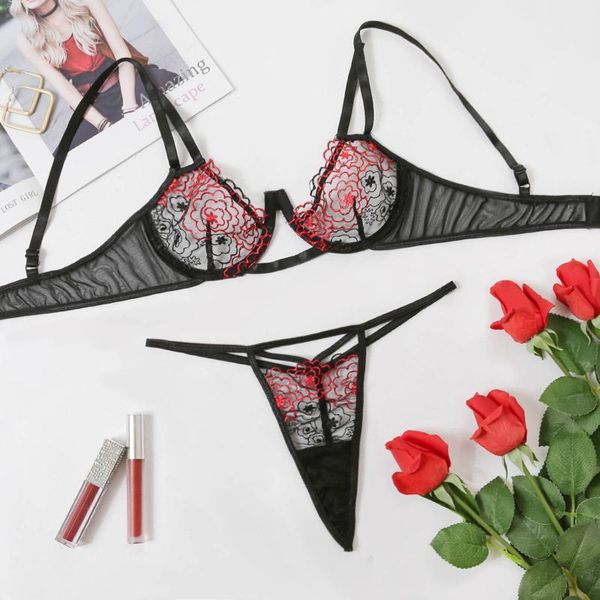 bras sets see-through black lingerie set for women hollowed out lace bra thong 2pcs temptation underwear exotic costume, Red;black
bras sets see-through black lingerie set for women hollowed out lace bra thong 2pcs temptation underwear exotic costume, Red;black
