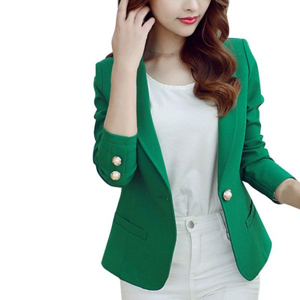 women's suits & blazers office lady blazer long sleeve pink yellow black women 2021 spring autumn single button plus size feminino, White;black
women's suits & blazers office lady blazer long sleeve pink yellow black women 2021 spring autumn single button plus size feminino, White;black