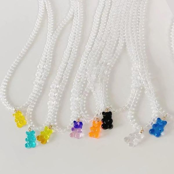 chains simple candy color gummy bear transparent beaded necklace for women cute cartoon pendant handmade choker y2k korean jewelry, Silver
chains simple candy color gummy bear transparent beaded necklace for women cute cartoon pendant handmade choker y2k korean jewelry, Silver