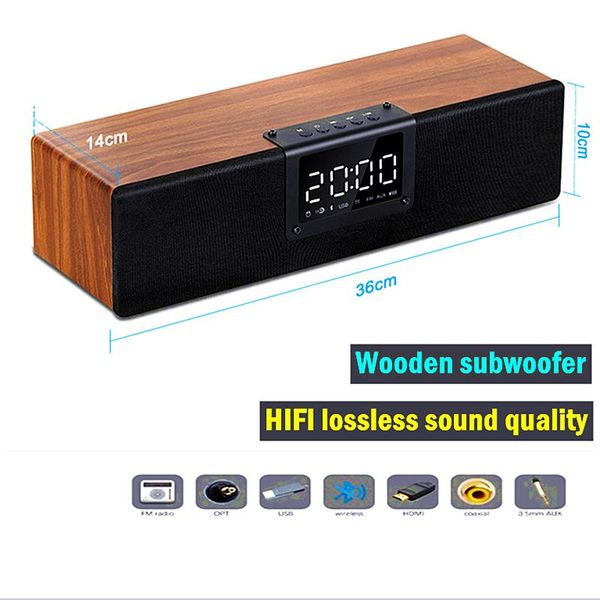 wooden bluetooth speaker home theater subwoofer tv echo wall sound bar hifi with led clock display alarm fm remote control mini speakers
wooden bluetooth speaker home theater subwoofer tv echo wall sound bar hifi with led clock display alarm fm remote control mini speakers