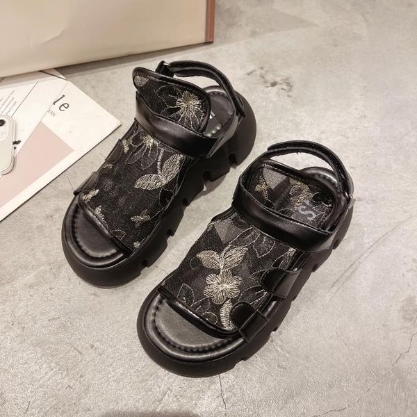 sandals women platform 2021 summer embroidered mesh breathable hollow female wild fashion outdoor roman shoes, Black
sandals women platform 2021 summer embroidered mesh breathable hollow female wild fashion outdoor roman shoes, Black
